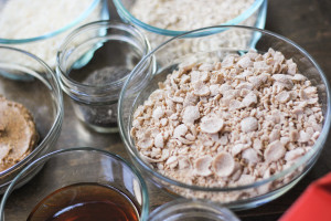 cereal Almond chocolate nutbutter bars treats snack dessert healthy easy lunchbox recipe