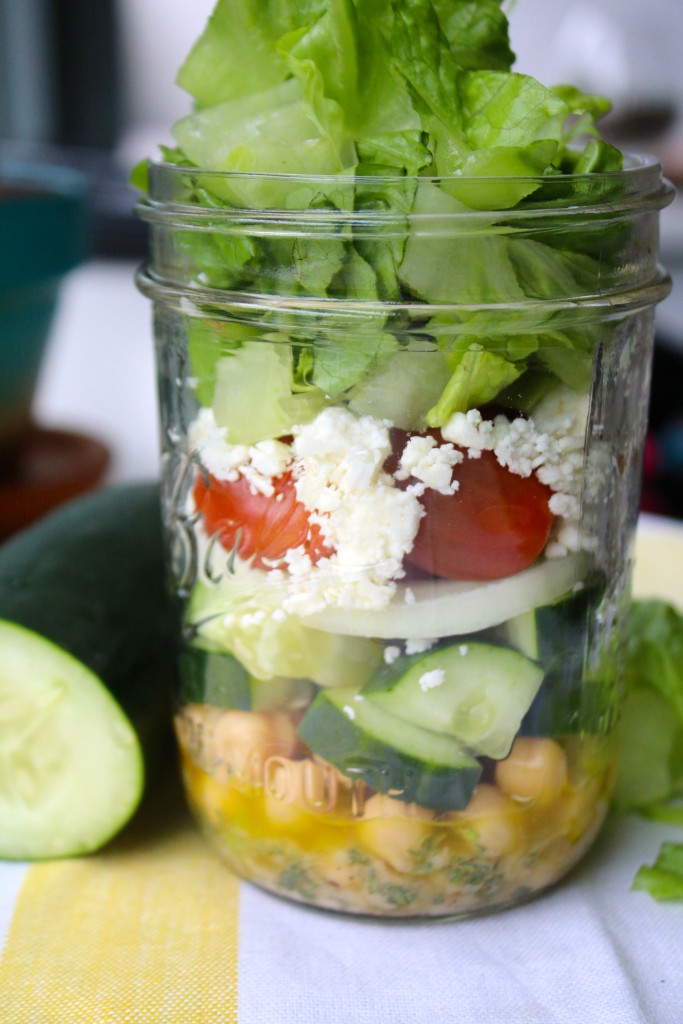 greek salad in a jar dressing herbs fresh recipe